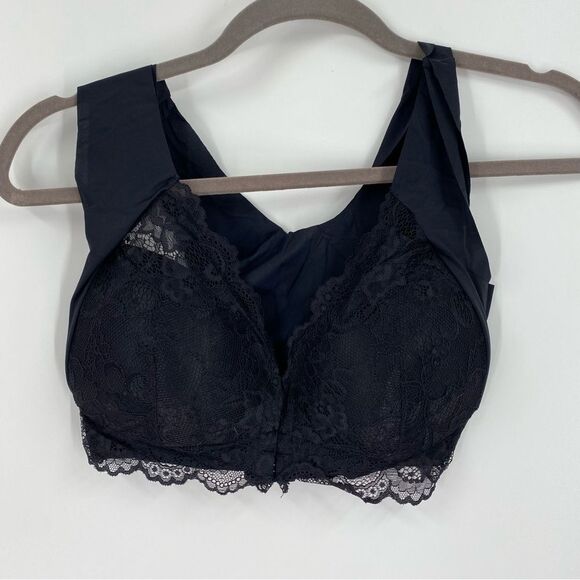 Elegant Black Lace Bralette 4XL Front Closure - Picture 1 of 3